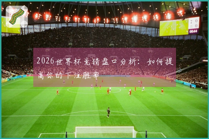2026世界杯竞猜盘口分析：如何提高你的下注胜率